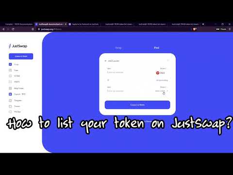 List your TRC20 Token on JustSwap using JustLists | 2 Minute Code