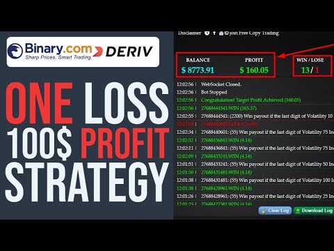 Binary.com Bot Free | Solid 1 loss Strategy | Deriv.com | sniper bot