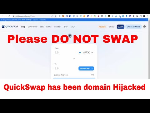 UpDate ~ QuickSwap has been domain Hijacked | Please DO NOT SWAP