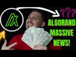 ALGORAND MASSIVE NEWS! THIS IS EXTREME FOR ALGORAND! ALGO CRYPTO COIN!