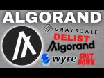 Algorand ALGO In Trouble? ALGO’s Partner Wyre Shuts down! Greyscale Removes ALGO From Their Fund !!!